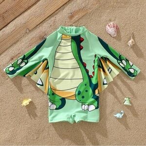 PatPat Green Dinosaur One Piece Swimsuit